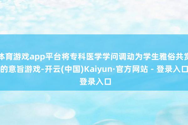 体育游戏app平台将专科医学学问调动为学生雅俗共赏的意旨游戏-开云(中国)Kaiyun·官方网站 - 登录入口